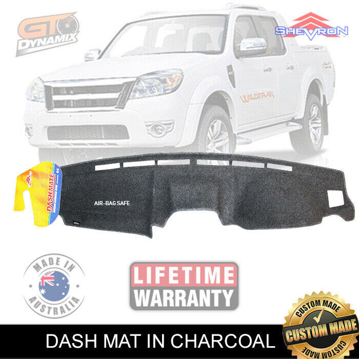 Shevron Charcoal Dash Mat For Ford Ranger PJ PK Wildtrak w/ Centre Gauges 6/2009-5/2012 DM1025G