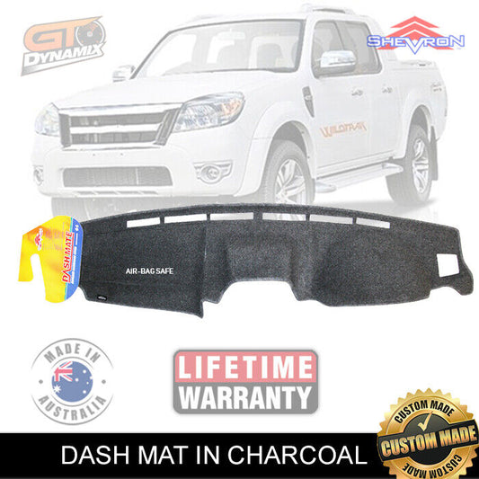 Shevron Charcoal Dash Mat For Ford Ranger PJ PK Wildtrak w/ Centre Gauges 6/2009-5/2012 DM1025G
