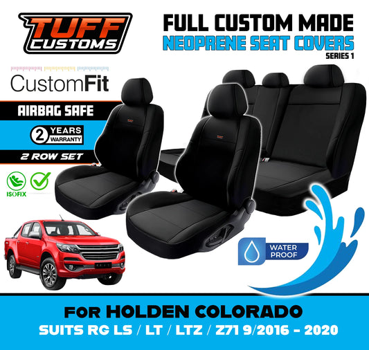 Tuff Customs S1 Neoprene Seat Covers 2 Rows For Holden RG Colorado LTZ LZ LT 8/2016-2020