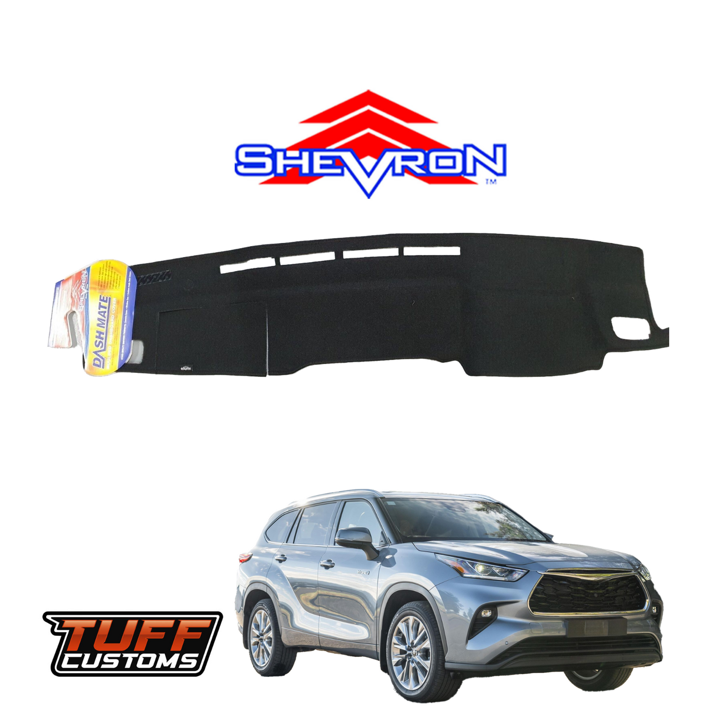 Shevron Black Dash Mat For Toyota Kluger XU75R GX & GXL 6/2021-2024 DM1629