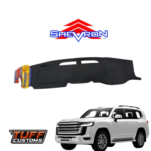 Shevron Black Dash Mat For Toyota Landcruiser 300 Series w/ HUD 7/2021-2024 DM1635D
