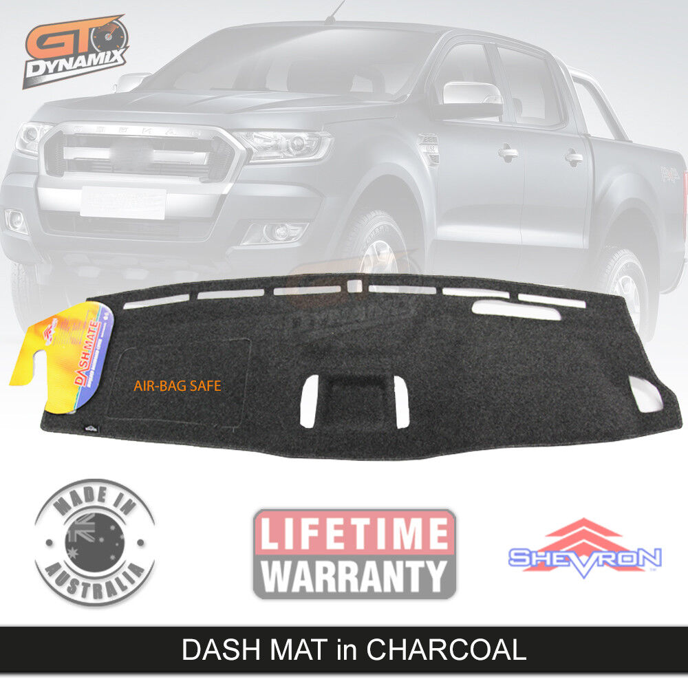 Shevron Charcoal Dash Mat For Ford Ranger PX2 PX3 XLT With Tech pack w/ Coin Tray Tech Pack 6/2015-4/2022 DM1402