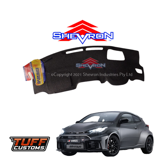 Shevron Black Dash Mat For Toyota Yaris GR w/ HUD 5/2020-2024 DM1605D