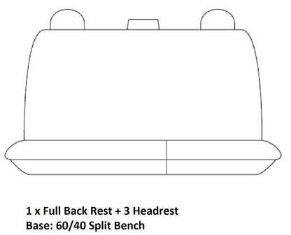 TUFF HD TRADE Canvas Seat Covers Rear For Isuzu Dmax TF SX 07/2020-2024 Charcoal