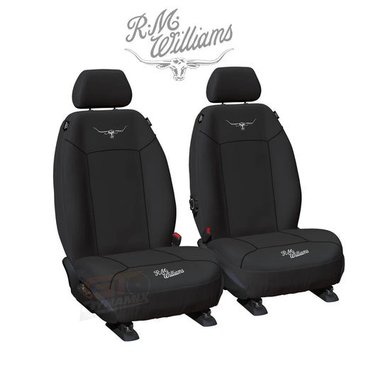 RM Williams Longhorns Universal Canvas Seat Covers FORD FAIRMONT AU1 AU2 AU3 BA SEDAN & WAGON 9/1998-9/2005 Black or Charcoal