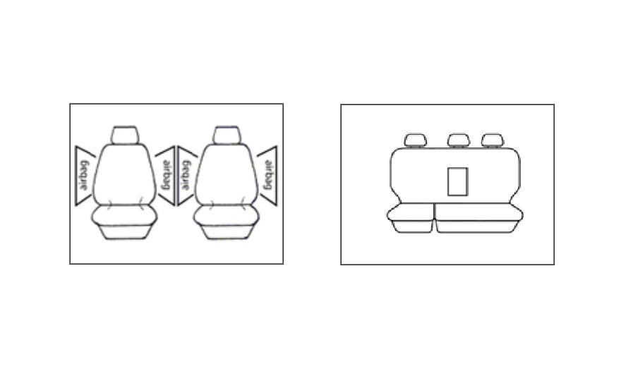 TUFF Canvas 2 Rows Seat Covers For TOYOTA HILUX SR SR5 ROGUE 7/2015-7/2025 Black