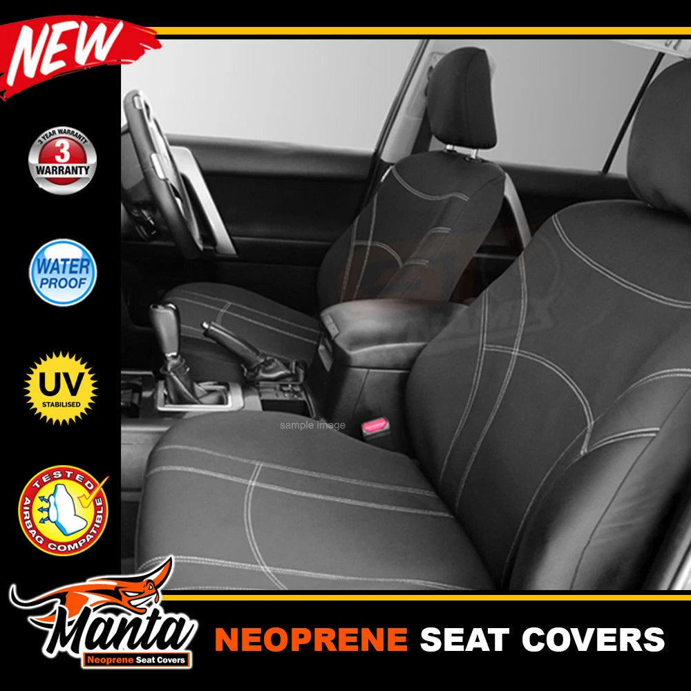 Getaway Neoprene Seat Covers Front ISUZU DMAX TF ALL BADGES SINGLE CAB SPACE CAB BUCKET SEATS 10/2008-5/2012