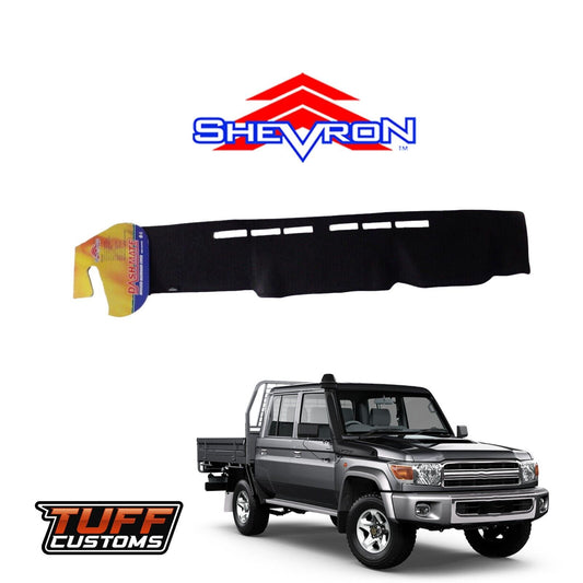 Shevron Black Dash Mat For Toyota Landcruiser 70 Series 8/2009-08/2023 DM1129