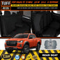 TUFF HD TRADE Canvas Seat Covers Rear For Isuzu D-MAX DMAX TF X-Terrain 7/2020-2023 Black