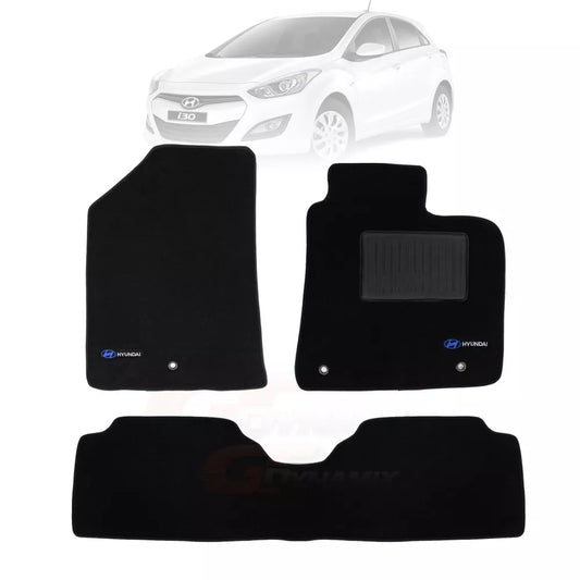 Custom Made Floor Mats 2 Rows For Hyundai i30 GD Hatch 2012-2/2017 BLACK