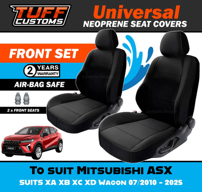 TUFF Customs Universal Neoprene Seat Covers Mitsubishi ASX XA XB XC XD Wagon 07/2010 - 2025