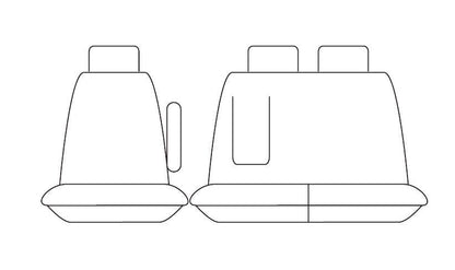 TUFF HD TRADE Canvas Seat Covers Front For Ford Transit VO 3/4 Bench 2014-On Black