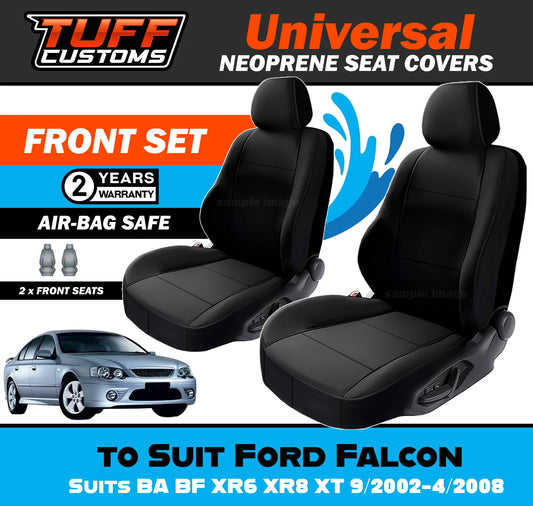 TUFF Customs Universal Neoprene Seat Covers Ford Falcon BA BF XR6 XR8 XT 9/2002-4/2008