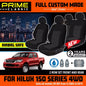 PRIME Classic Seat Covers 2 Rows Black For Toyota Hilux Dual Cab 150 SR5 KUN26 2005-2015