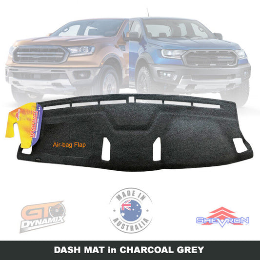 Shevron Charcoal Dash Mat For Ford Ranger PX3 Raptor 8/2018-4/2022 DM1535