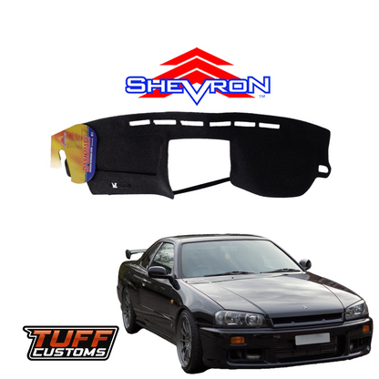 Shevron Black Dash Mat For Nissan Skyline R34 GT & GT T 1999-2002 DM1342