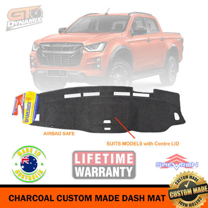 Shevron Charcoal Dash Mat For Isuzu D-Max LS-M LS-U X-Terrain w/ Centre Lid 7/2020-2024 DM1589