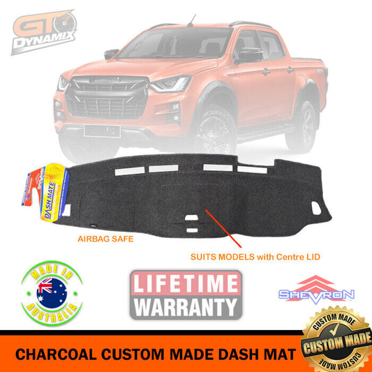 Shevron Charcoal Dash Mat For Isuzu D-Max LS-M LS-U X-Terrain w/ Centre Lid 7/2020-2024 DM1589