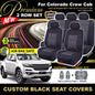 Premium Seat Covers 2 Rows Black For HOLDEN COLORADO RG Crew Cab LTZ LZ 7/2016-2020