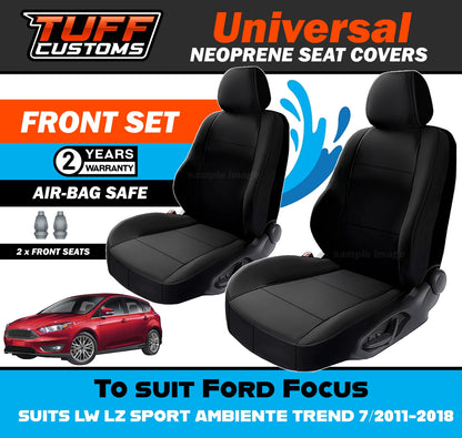 TUFF Customs Universal Neoprene Seat Covers Ford Focus LW LZ SPORT AMBIENTE TREND 7/2011-2018