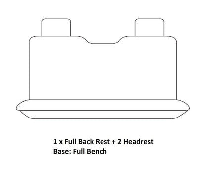 TUFF HD TRADE Canvas Seat Covers Rear For Holden Rodeo RA Dual Cab, 5 SEAT 03/2003-06/2008 Black