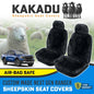 CHARCOAL Custom KAKADU Sheepskin Seat Covers Ford Ranger PX2 PX3 XL XLT SPORT FX4 WILDTRACK 2015-2022