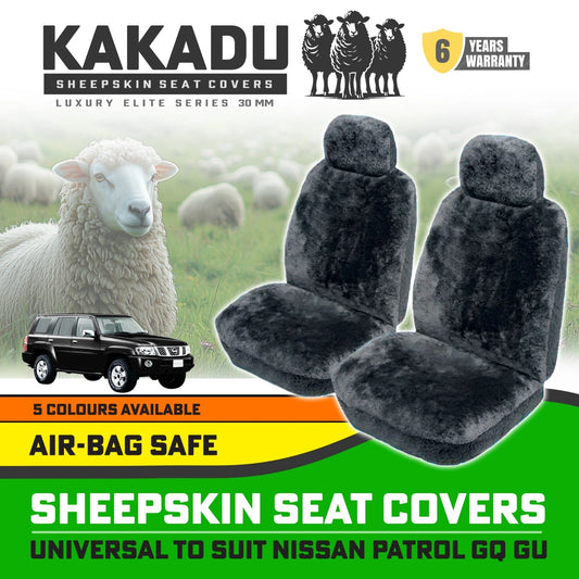 KAKADU Luxury Sheepskin Seat Covers Suits Nissan GU GQ PATROL 30mm 5 Colours 6YRW