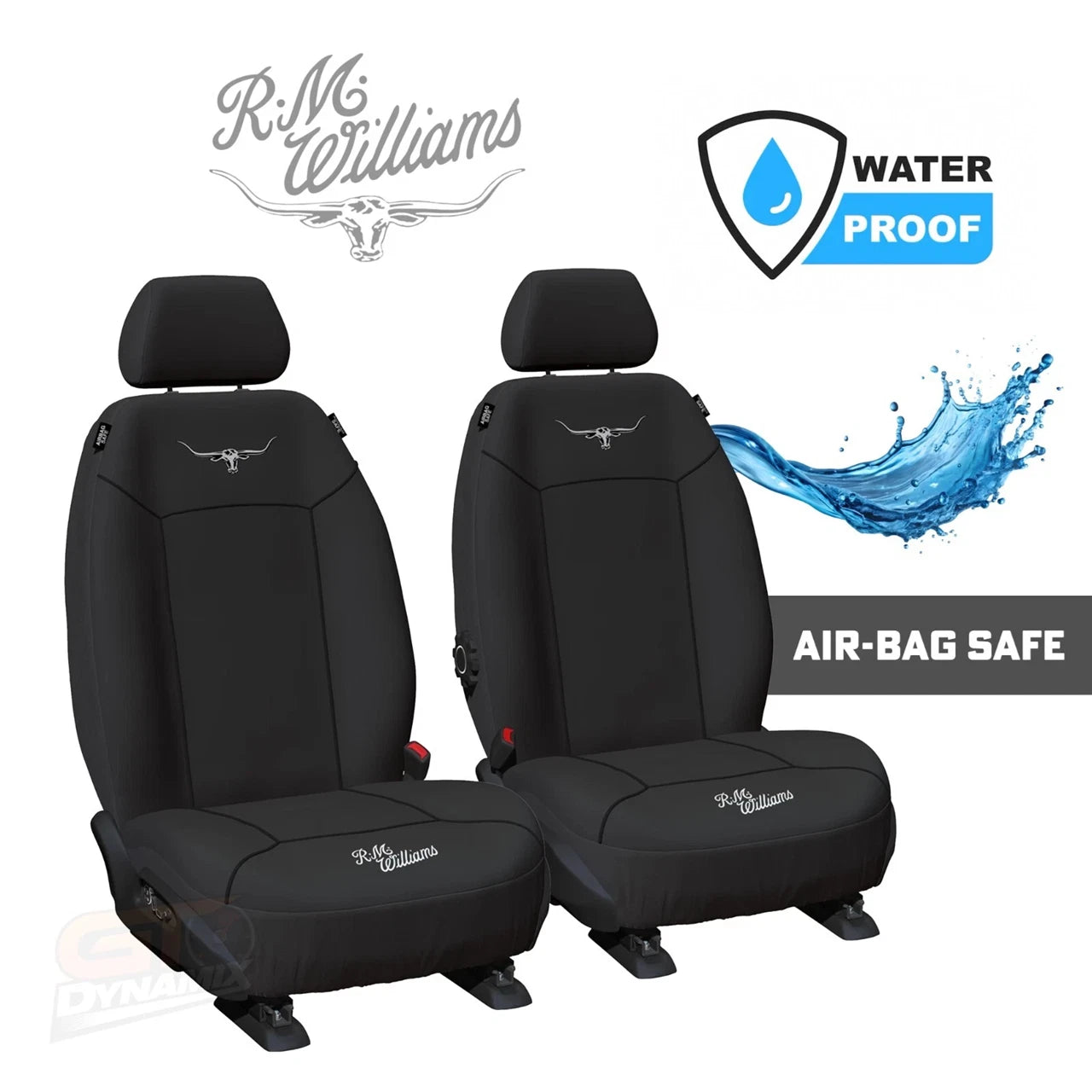 RM Williams Longhorns Universal Canvas Seat Covers KIA MAGENTIS MG EX SEDAN 8/2006-3/2010 Black or Charcoal