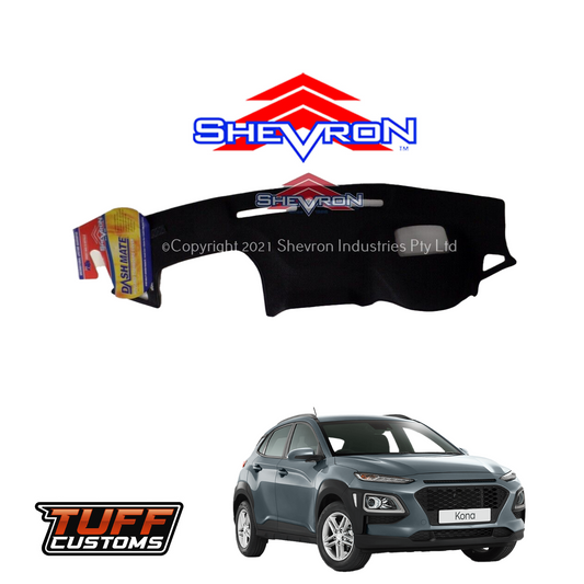 Shevron Black Dash Mat For Hyundai Kona OS Highlander w/ HUD 9/2017-2022 DM1482D
