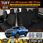 TUFF HD TRADE Canvas Seat Covers 2 Rows For Mitsubishi Triton MQ Dual Cab GLS GLX 2015-2019 Black