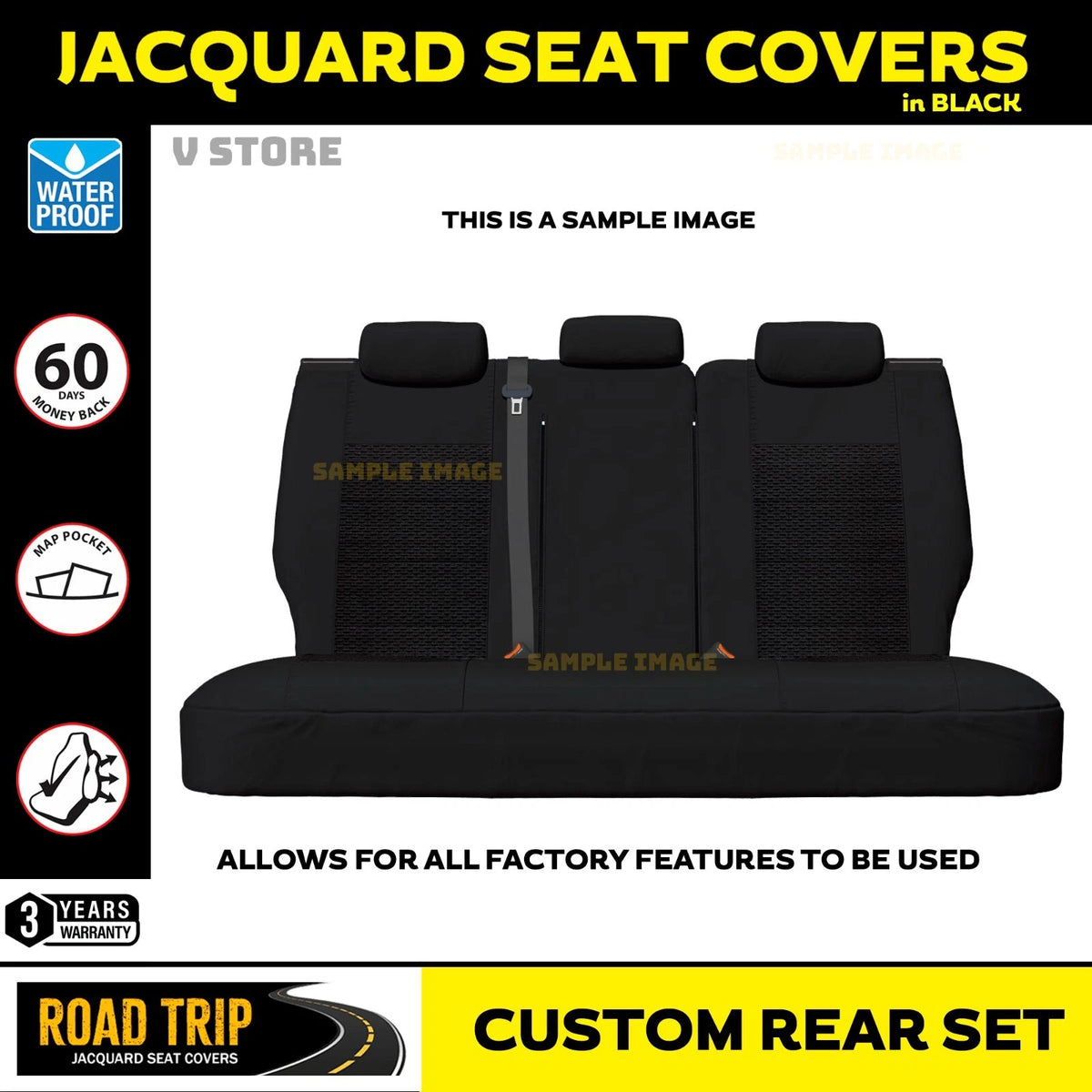 Roadtrip Jacquard Seat Covers 2 Rows For TOYOTA C-HR NGX10R NGX50R KOBA 4DR WAGON 2/2017-10/2023