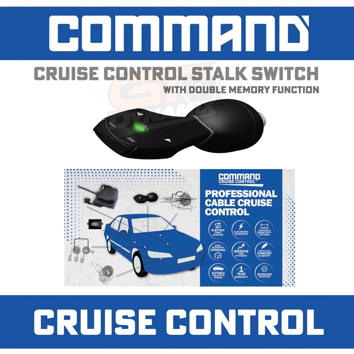 Command Professional CABLE Cruise CONTROL + Stalk Switch Double Memory 90AP635