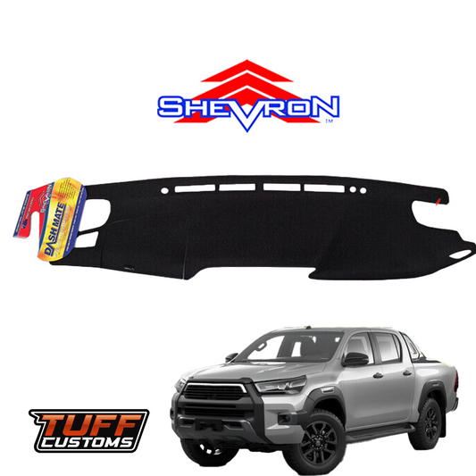 Shevron Black Dash Mat For Toyota Hilux Rogue / Rugged w/ Raised Speakers 5/2020-2024 DM1621