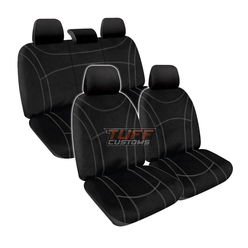 Manta Neoprene 2 Rows Seat Covers for Toyota Hilux N90 SR SR5 8/2025-2026 BLACK