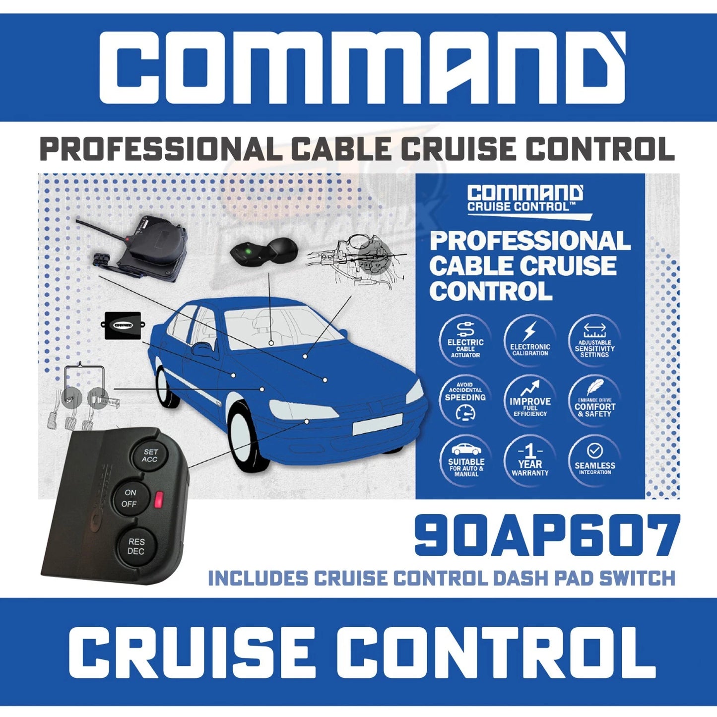 Command Professional CABLE Electric Cruise CONTROL + DASH PAD SWITCH AP607 CM7