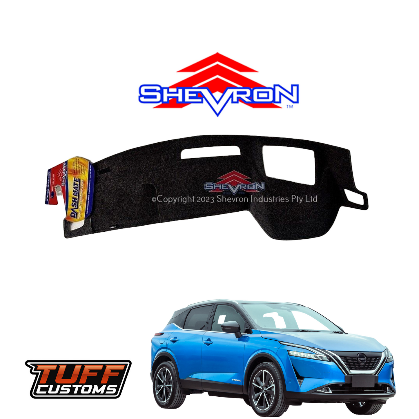 Shevron Black Dash Mat For Nissan X Trail T33 Ti Ti L w/ HUD 8/2022-2024 DM1659D