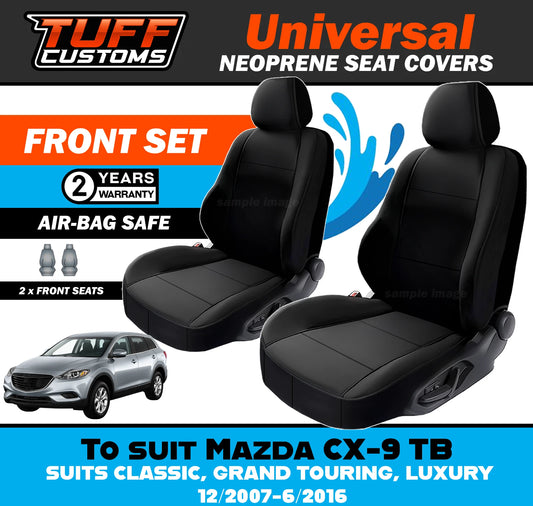 TUFF Customs Universal Neoprene Seat Covers Mazda CX-9 TB CLASSIC GRAND TOURING LUXURY 12/2007-6/2016