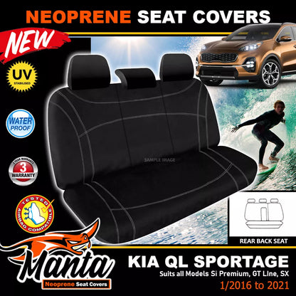 Manta Neoprene Rear Seat Covers For Kia QL Sportage Si Premium GT Line 2016-2021