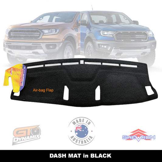 Shevron Black Dash Mat For Ford Ranger PX3 Wildtrak 8/2018-4/2022 DM1535