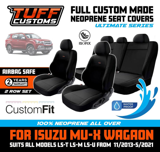 Tuff Customs Neoprene Seat Covers 2 Rows For Isuzu MU-X LS-M LS-U UC 11/2013-5/2021