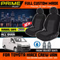 PRIME PLUS Seat Covers Front For Toyota Hiace Crew Cab GDH300R 2/2019-2024 Black