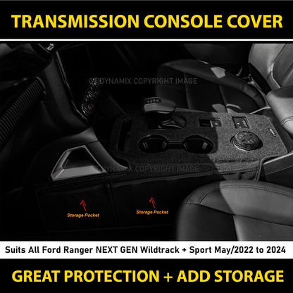 Shevron Transmission Console Cover For Ford Ranger XLT V6 Large Gear Selector 5/2022-2024