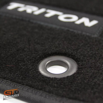 Custom Made Floor Mats 2 Rows Mitsubishi Triton MR GLX GLS GLR Premium 2019-2024 BLACK