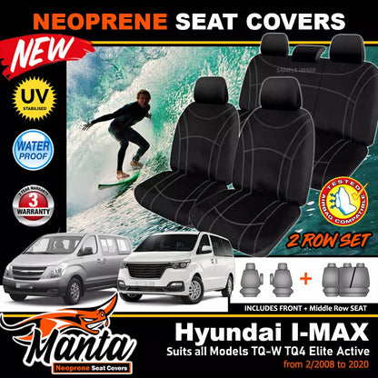 Manta Neoprene 2 Rows Seat Covers For HYUNDAI I-Max TQ-W TQ4 IMAX 2010-2021