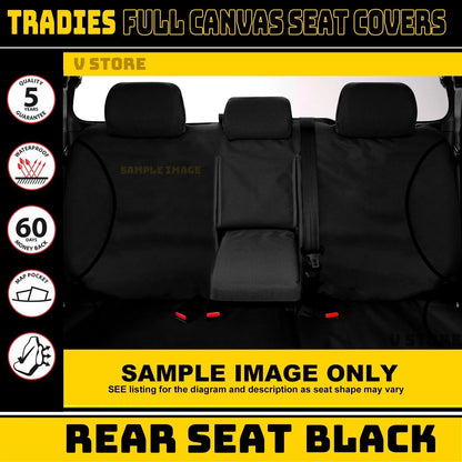 TUFF HD TRADE Canvas Seat Covers Rear For BYD SHARK 6 All Series 07/2024-2025 BLACK