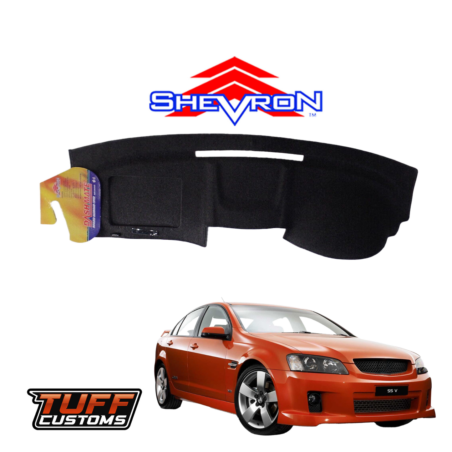 Shevron Black Dash Mat For Holden Commodore VE SV6 SS SSV 7/2006-8/2010 DM1012