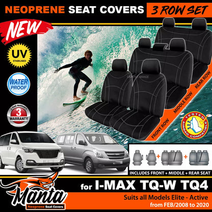 Manta Neoprene 3 Rows Seat Covers For HYUNDAI I-Max Set TQ-W TQ4 IMAX 2/2008-2020