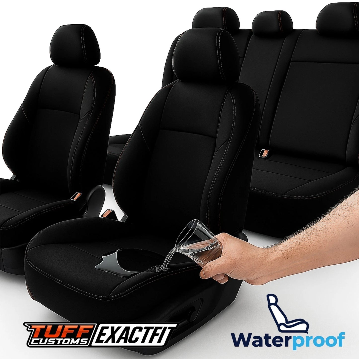 TUFF Customs EXACTFIT Neoprene Seat Covers + Shevron Dash Mat DM1589 Lid  For Isuzu D-MAX TF LS-U 2020-2026