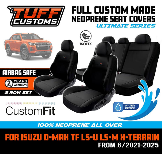 Tuff Customs Neoprene Seat Covers 2 Rows For Isuzu D-MAX TF LS-U LS-M X-TERRAIN 2021-2024