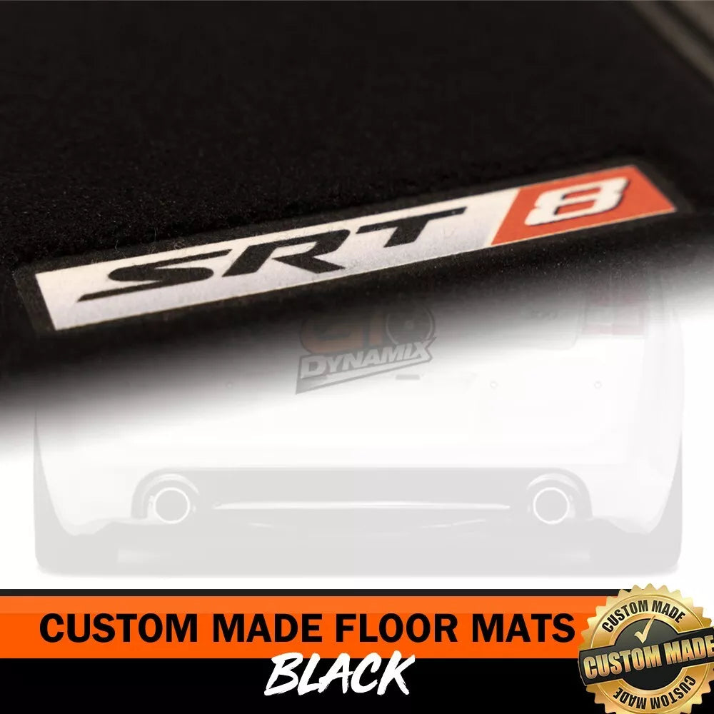 Custom Made Floor Mats 2 Rows For CHRYSLER 300C SRT8 w/ SRT-8 LOGO 2012-2021 BLACK
